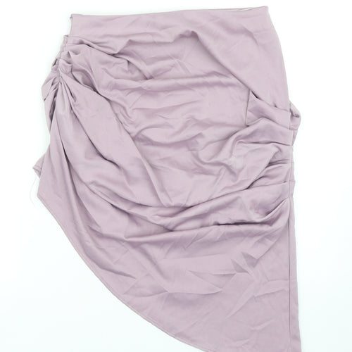 Boohoo Womens Purple Polyester Tulip Skirt Size 10 Zip
