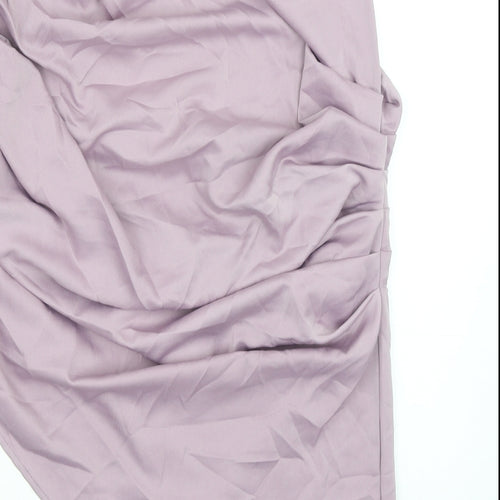 Boohoo Womens Purple Polyester Tulip Skirt Size 10 Zip