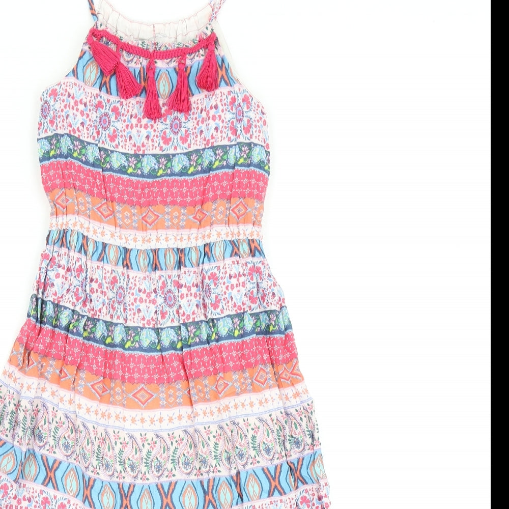 Matalan Girls Multicoloured Geometric Viscose Trapeze & Swing Size 7 Years Round Neck Pullover