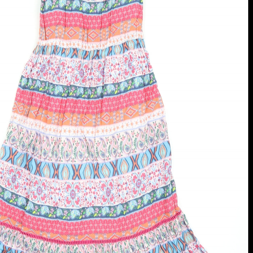 Matalan Girls Multicoloured Geometric Viscose Trapeze & Swing Size 7 Years Round Neck Pullover
