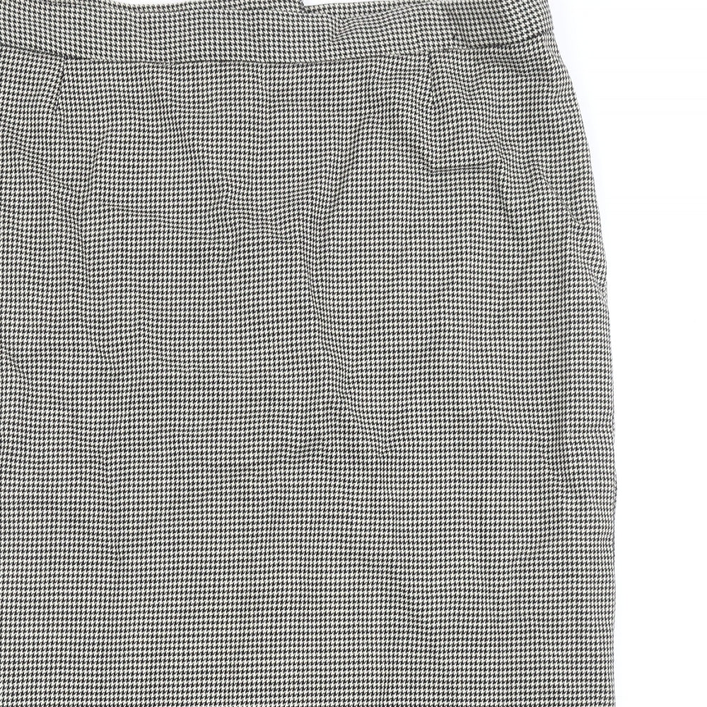 Preworn Womens Grey Plaid Polyester Straight & Pencil Skirt Size 41 in Zip
