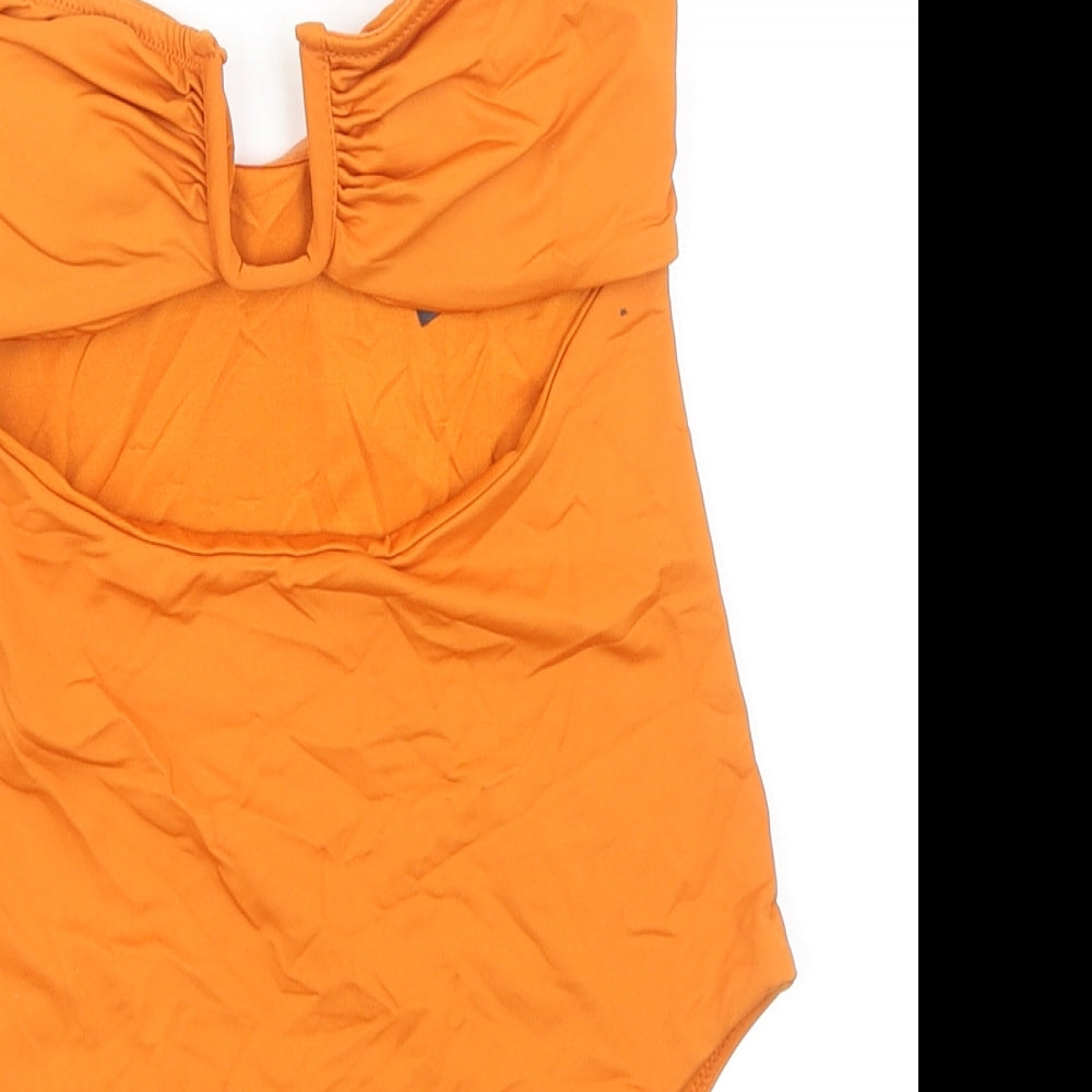 Zara Womens Orange Polyurethane One Piece Size S
