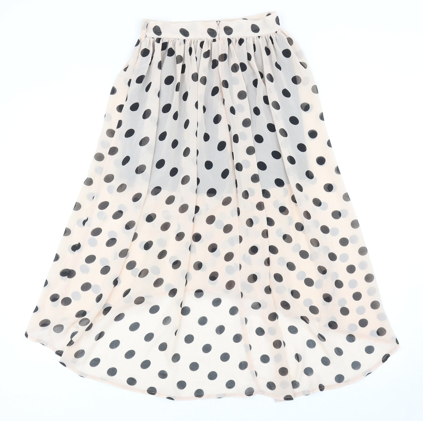 Lustre Womens Pink Polka Dot Polyester Skater Skirt Size 8 Zip