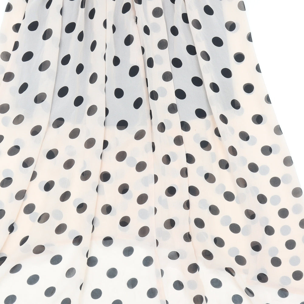 Lustre Womens Pink Polka Dot Polyester Skater Skirt Size 8 Zip