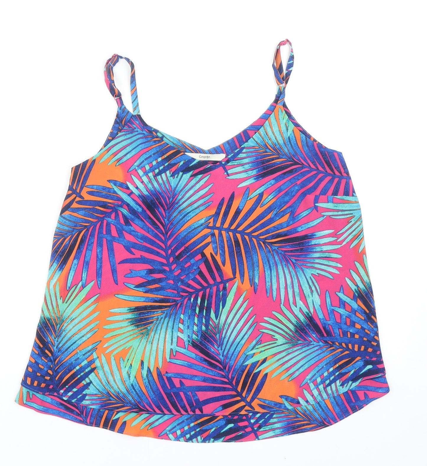 George Womens Multicoloured Geometric Polyester Camisole Tank Size 8 V-Neck