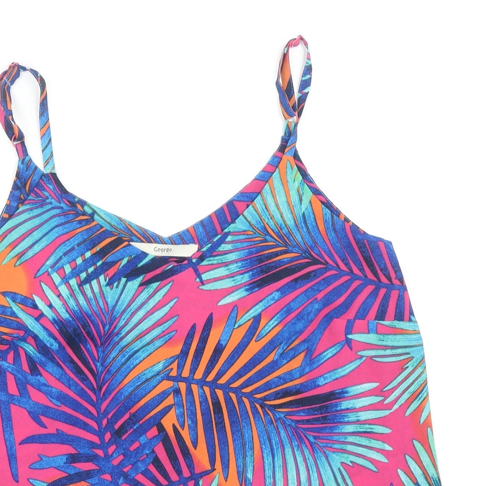 George Womens Multicoloured Geometric Polyester Camisole Tank Size 8 V-Neck