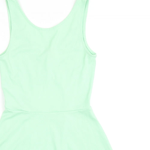 Divided by H&M Womens Green Polyacrylate Fibre Fit & Flare Size 12 Scoop Neck Pullover