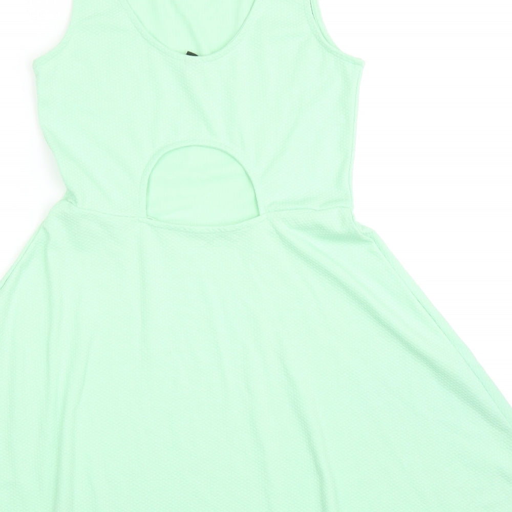 Divided by H&M Womens Green Polyacrylate Fibre Fit & Flare Size 12 Scoop Neck Pullover