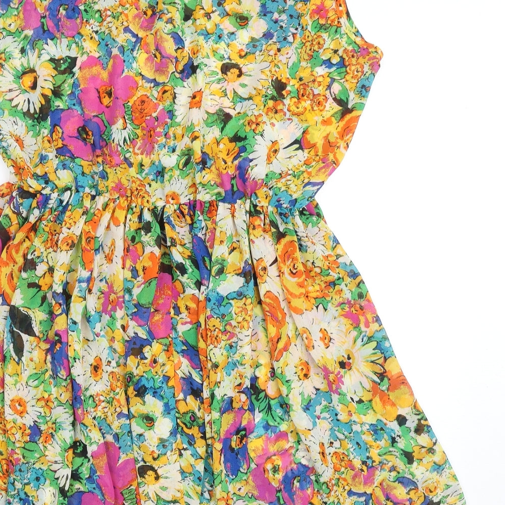 Atmosphere Womens Multicoloured Floral Polyester Shirt Dress Size 20 Collared Button