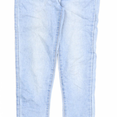 Boohoo Womens Blue Cotton Skinny Jeans Size 6 Regular Zip