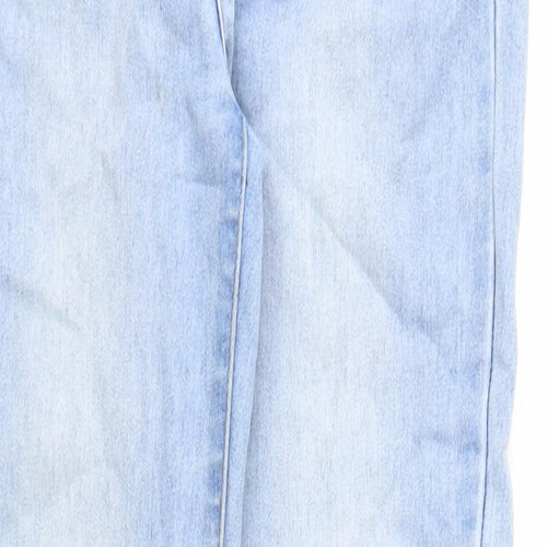 Boohoo Womens Blue Cotton Skinny Jeans Size 6 Regular Zip