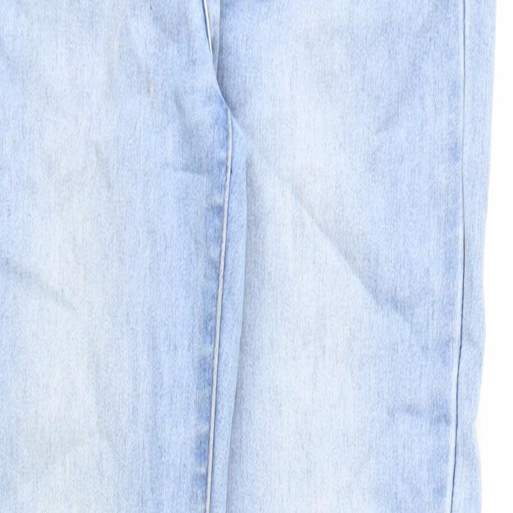 Boohoo Womens Blue Cotton Skinny Jeans Size 6 Regular Zip