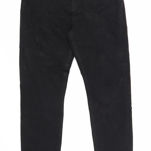 Marks and Spencer Womens Black Cotton Skinny Jeans Size 10 Regular Zip