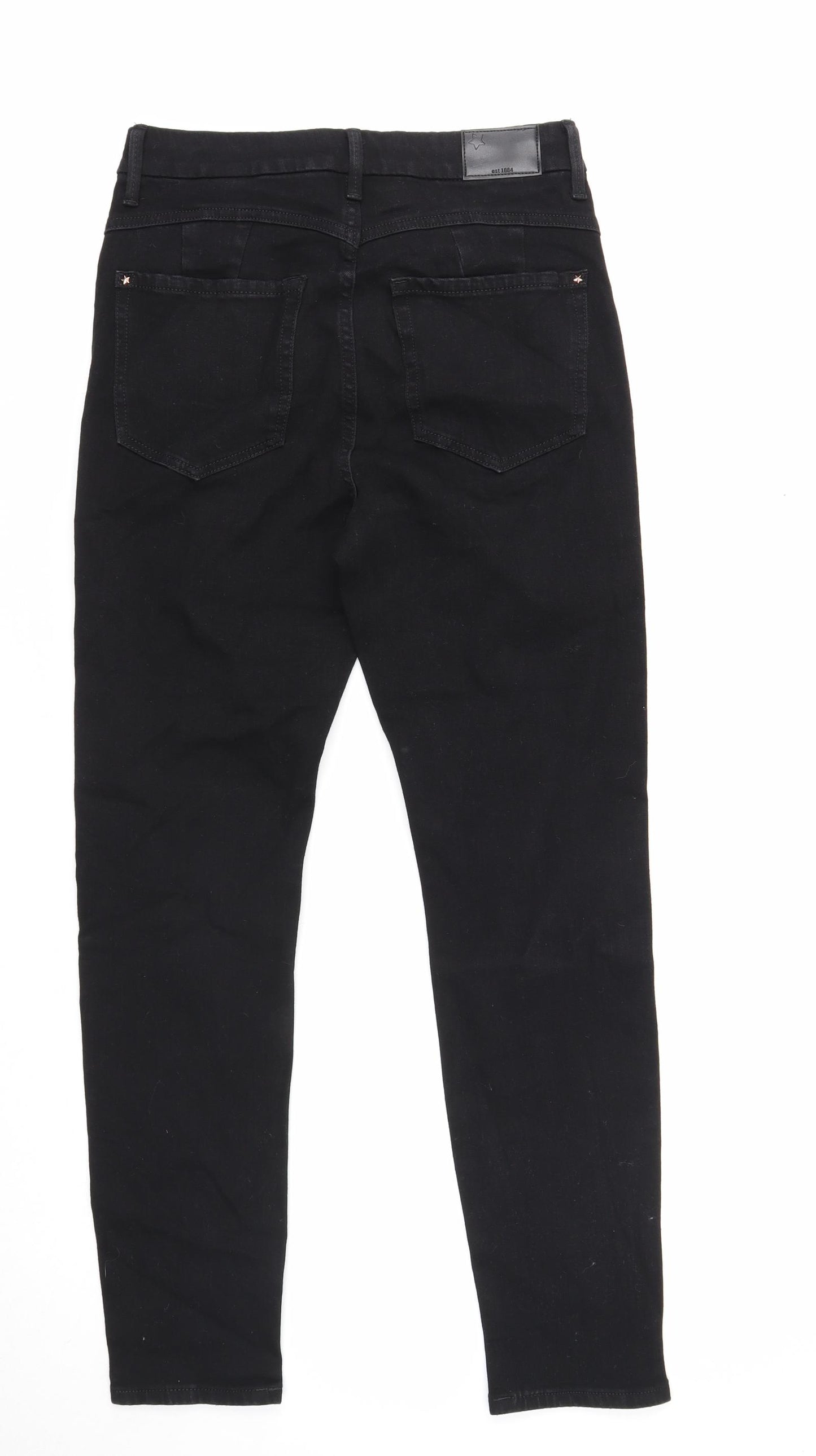 Marks and Spencer Womens Black Cotton Skinny Jeans Size 10 Regular Zip