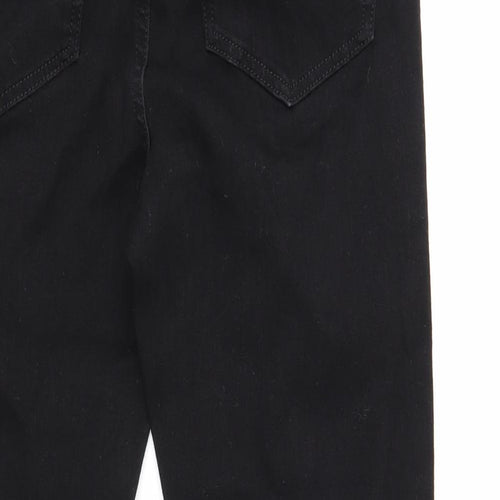Marks and Spencer Womens Black Cotton Skinny Jeans Size 10 Regular Zip