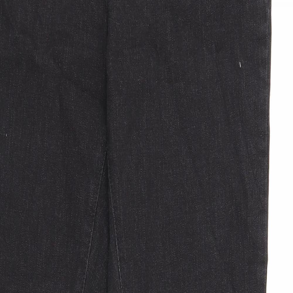 Per Una Womens Black Cotton Straight Jeans Size 10 Regular Zip