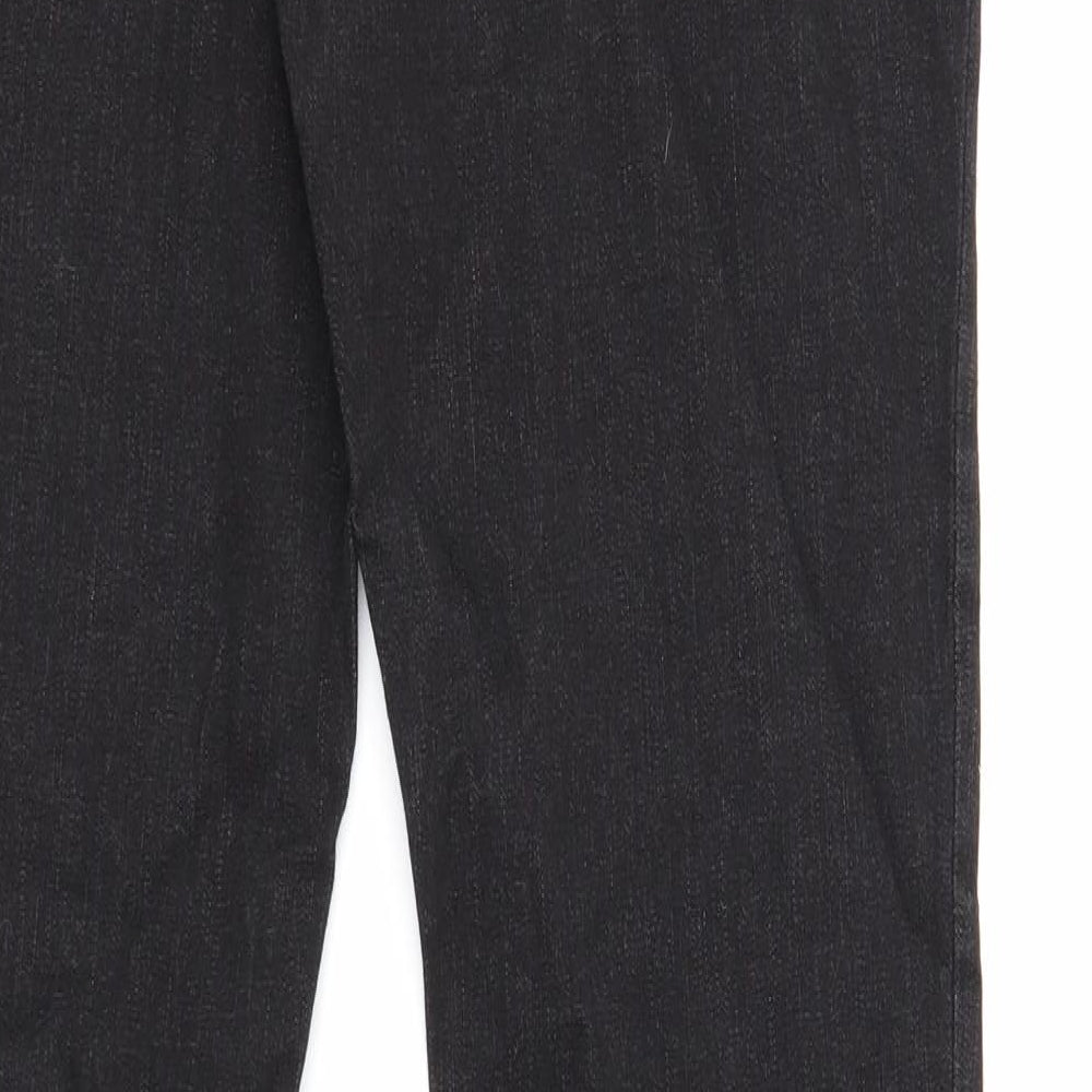 Per Una Womens Black Cotton Straight Jeans Size 10 Regular Zip