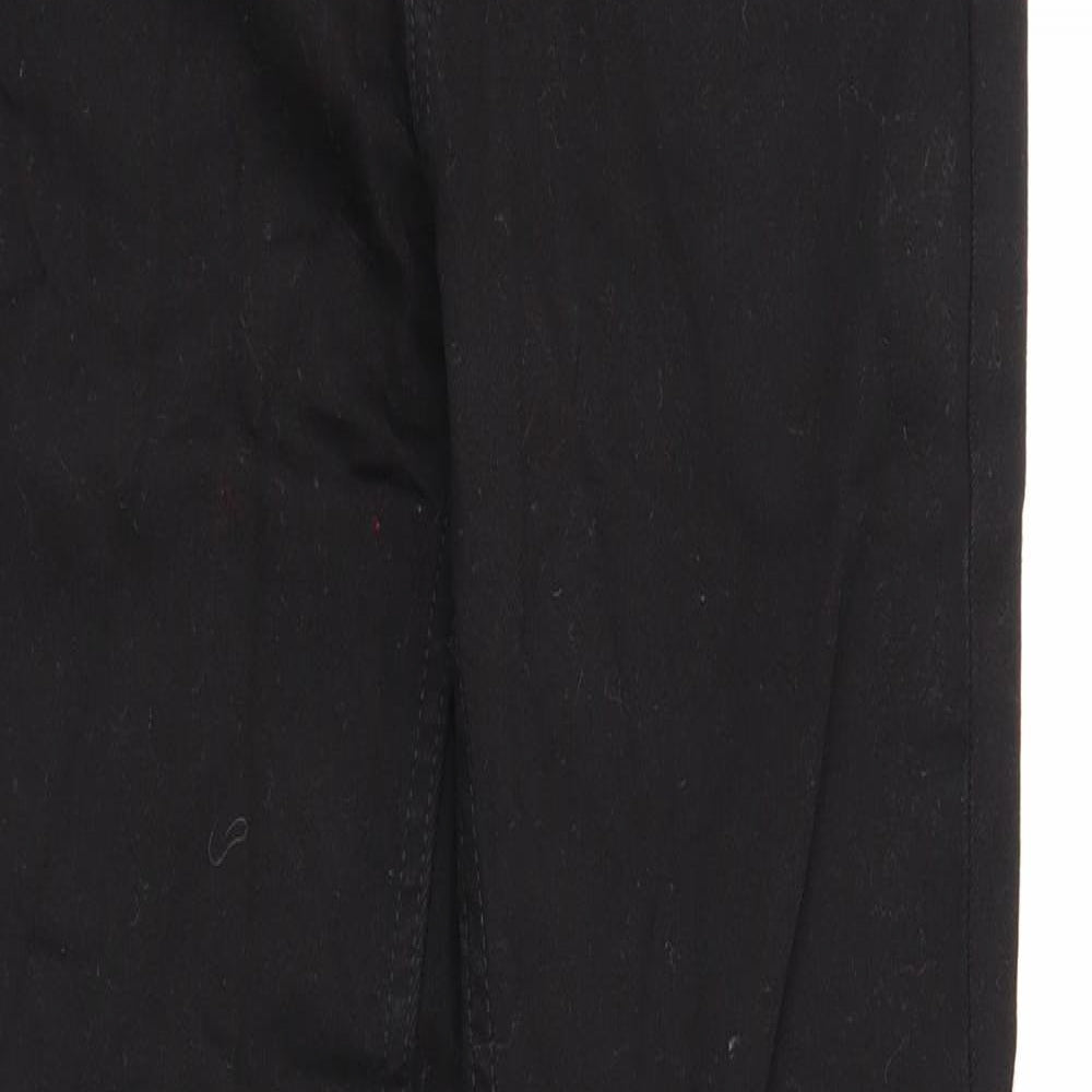Marks and Spencer Womens Black Cotton Straight Jeans Size 6 Regular Zip