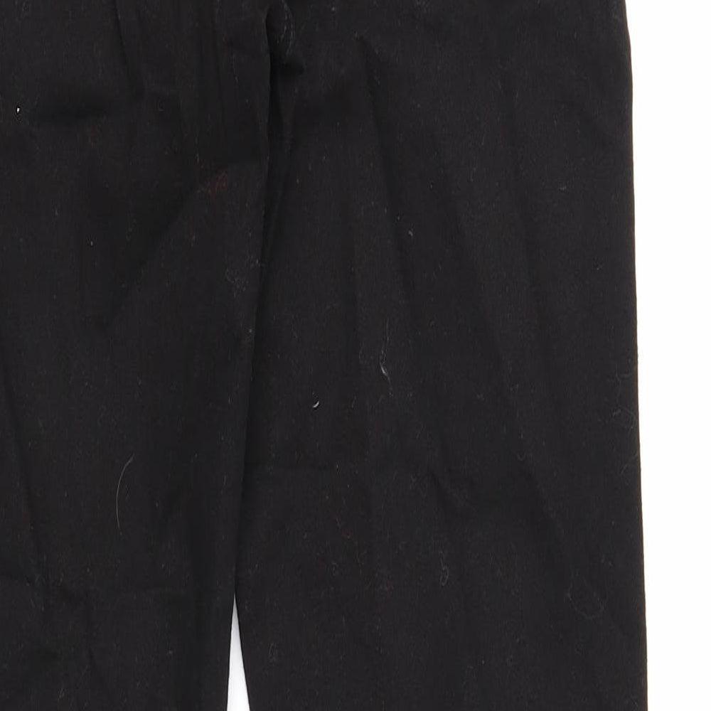 Marks and Spencer Womens Black Cotton Straight Jeans Size 6 Regular Zip
