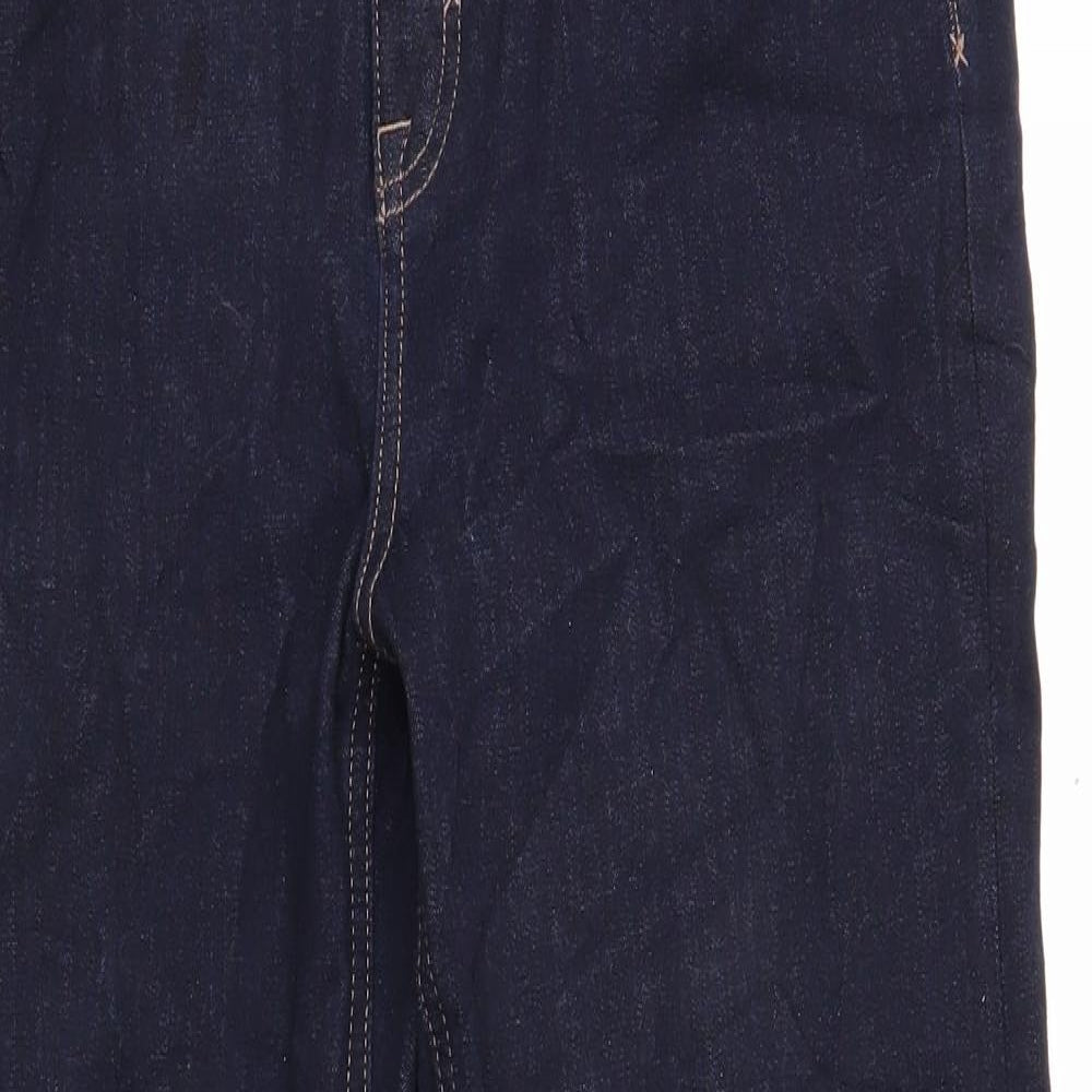 Marks and Spencer Womens Blue Cotton Straight Jeans Size 14 Regular Zip