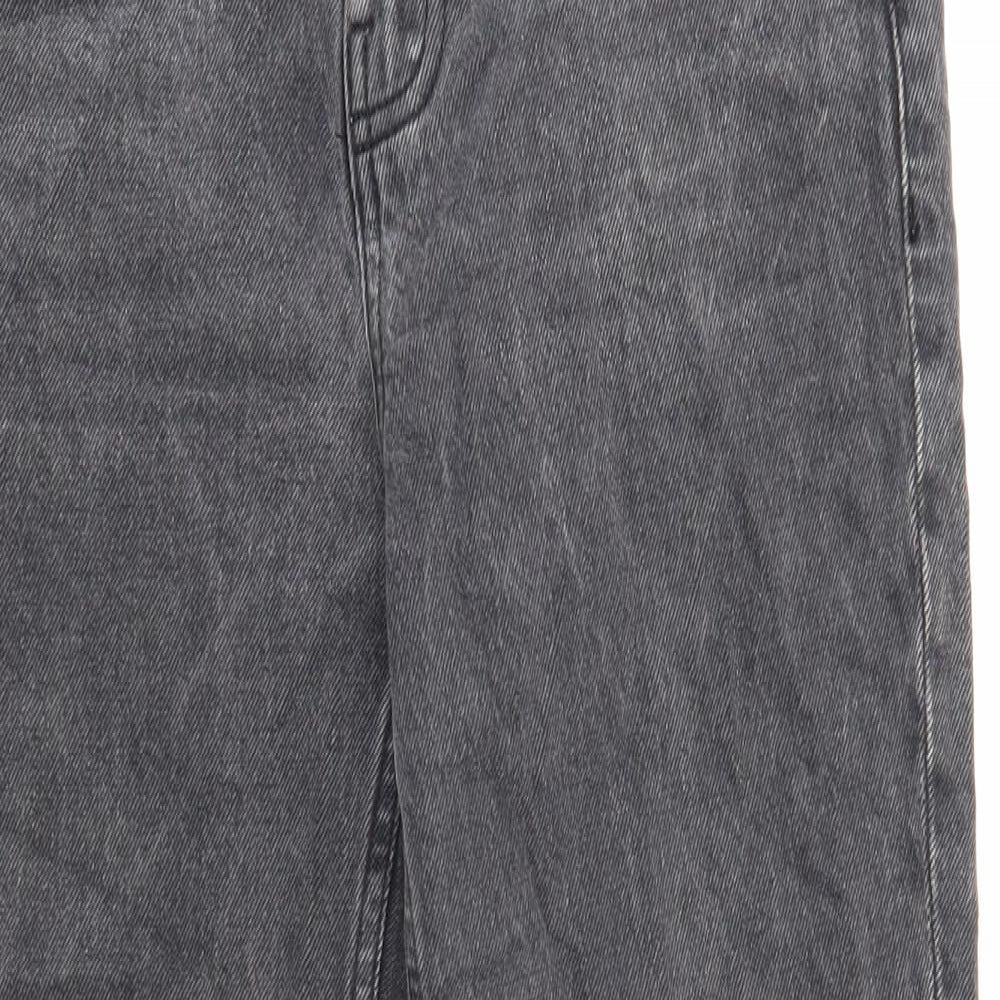 Topshop Womens Black Cotton Straight Jeans Size 28 L32 in Regular Zip