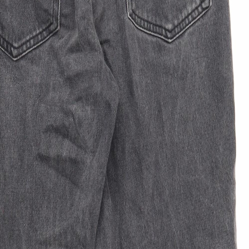 Topshop Womens Black Cotton Straight Jeans Size 28 L32 in Regular Zip