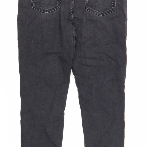 Marks and Spencer Womens Black Cotton Skinny Jeans Size 14 Regular Zip