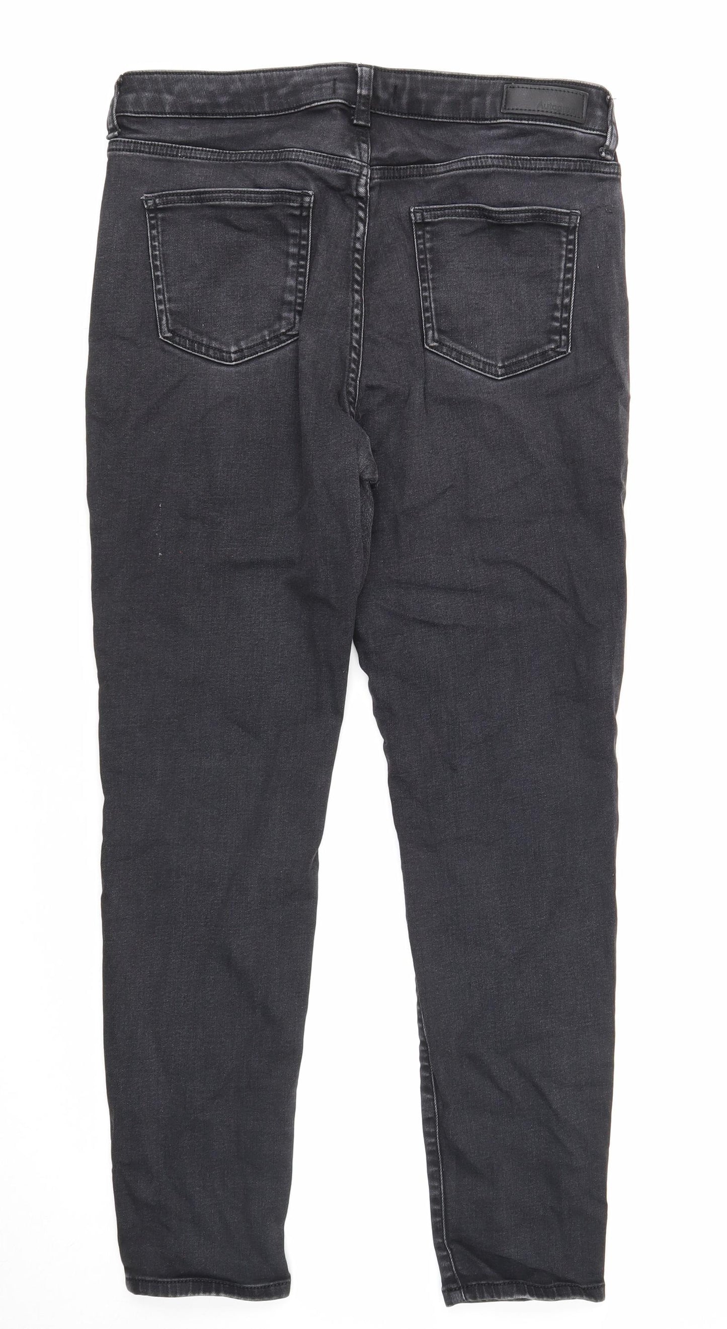 Marks and Spencer Womens Black Cotton Skinny Jeans Size 14 Regular Zip