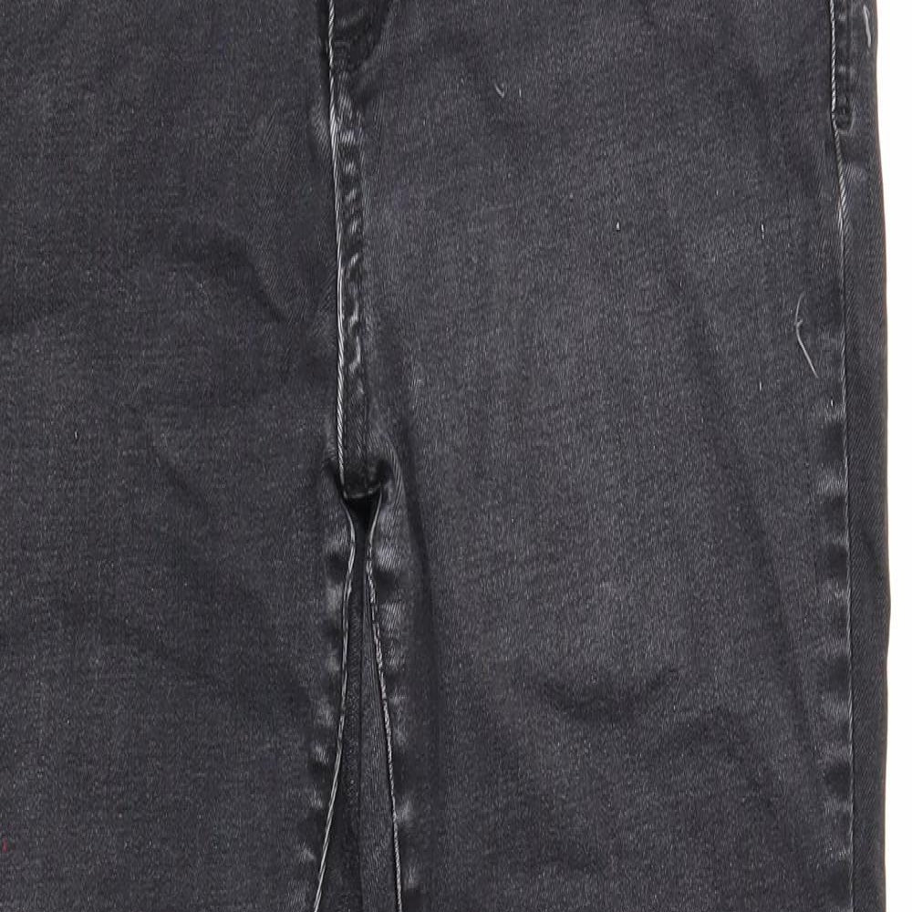 Marks and Spencer Womens Black Cotton Skinny Jeans Size 14 Regular Zip