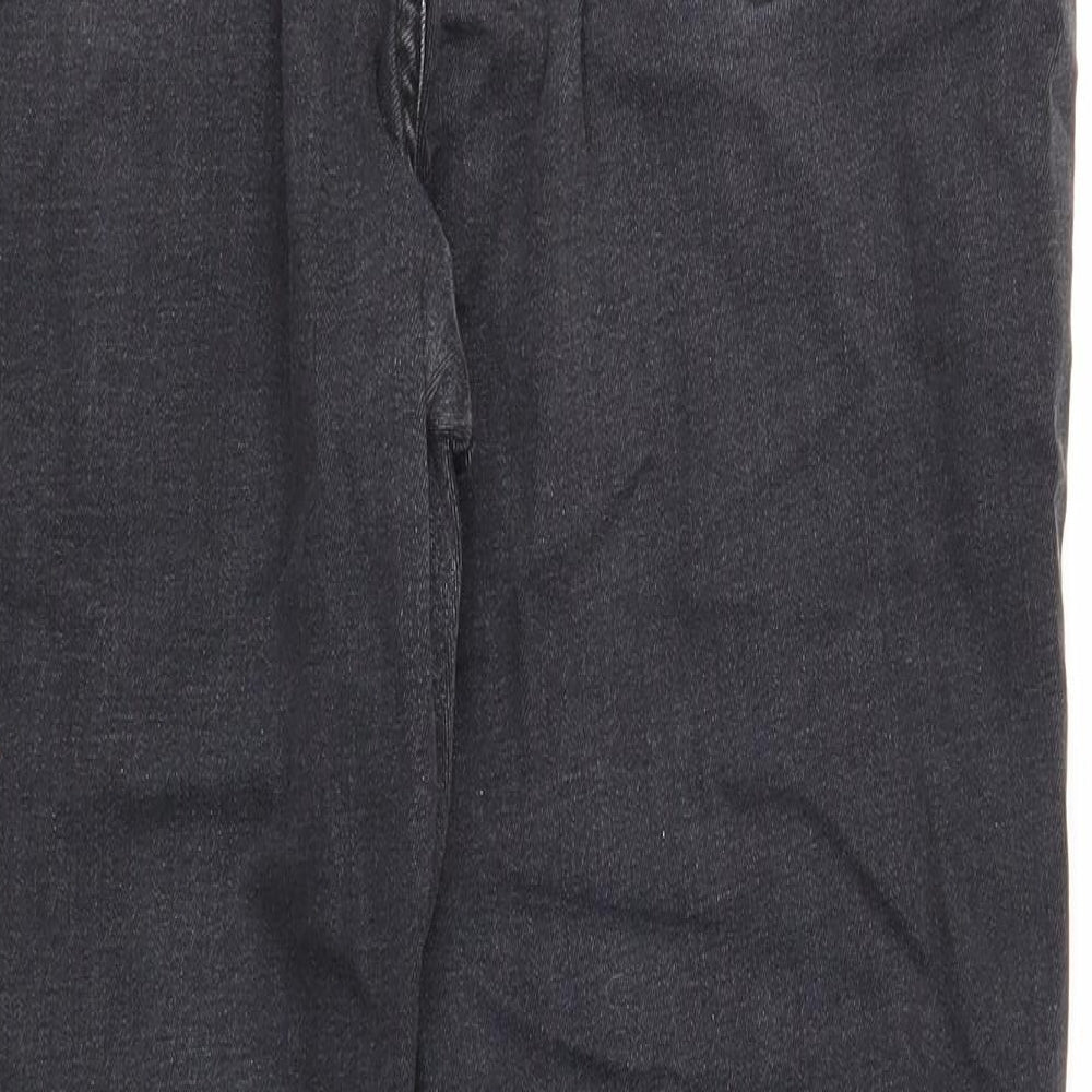 Marks and Spencer Womens Black Cotton Skinny Jeans Size 14 Regular Zip