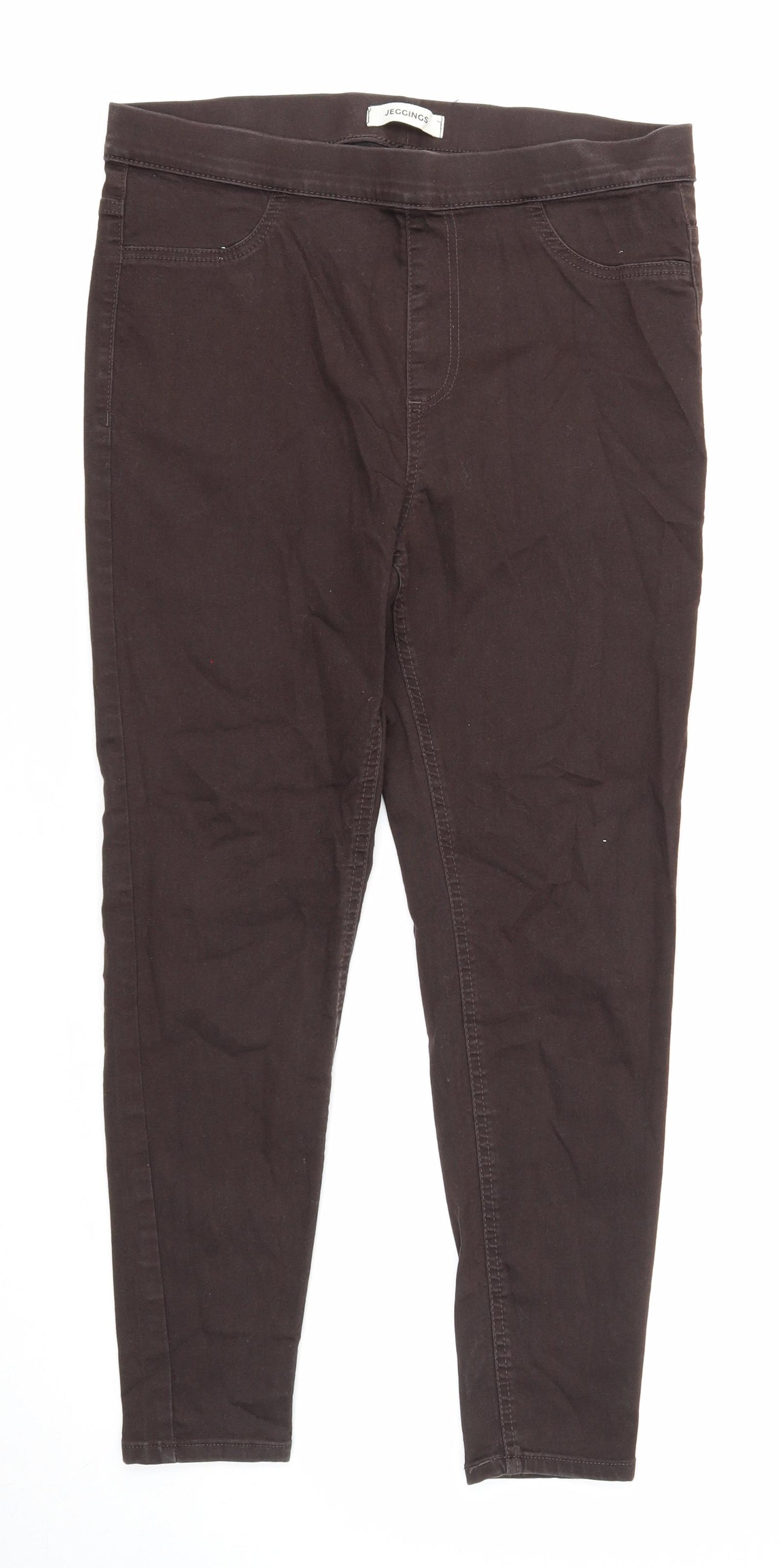 Marks and Spencer Womens Brown Cotton Jegging Jeans Size 14 Regular