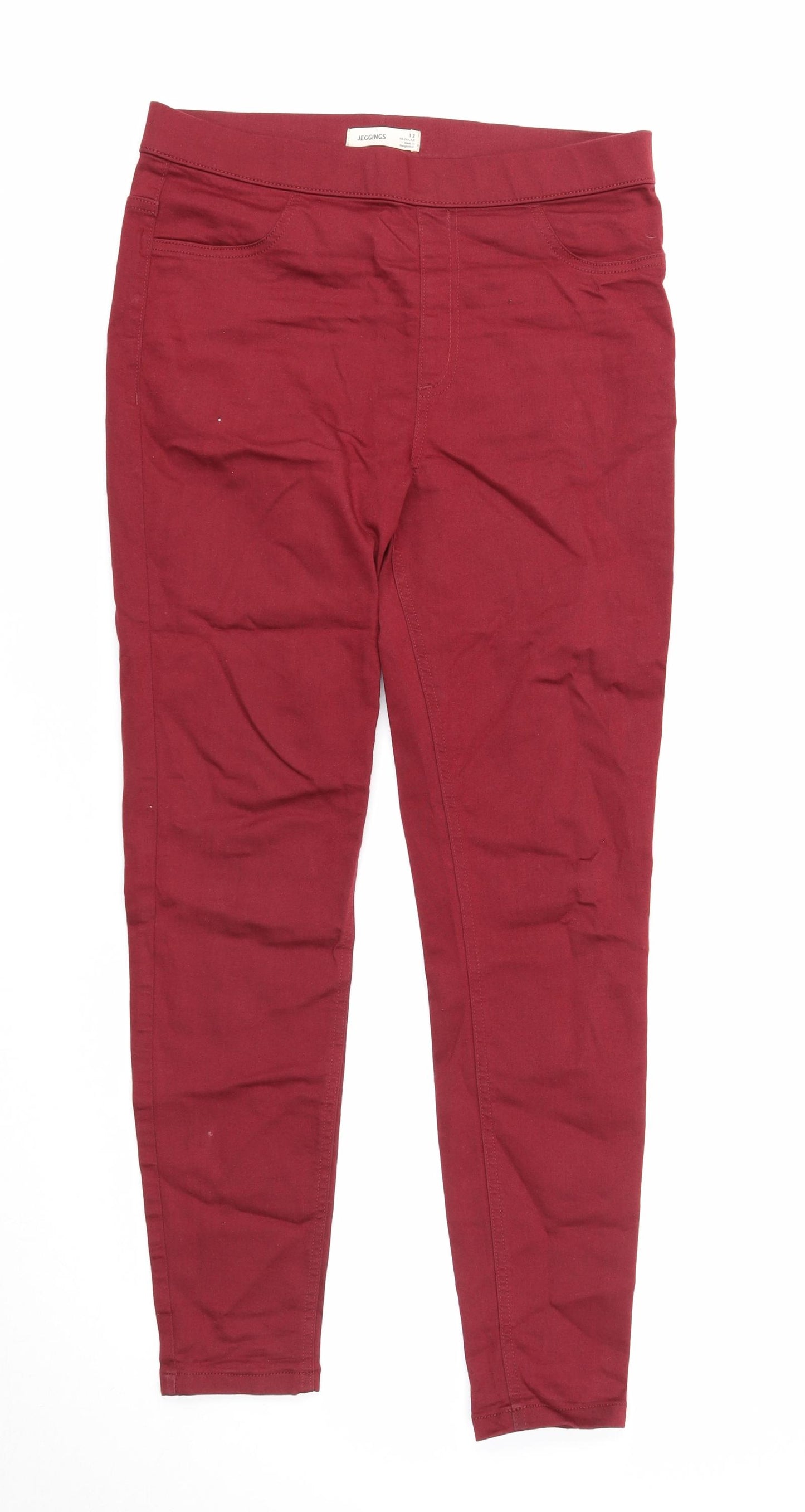Marks and Spencer Womens Red Cotton Jegging Jeans Size 12 Regular
