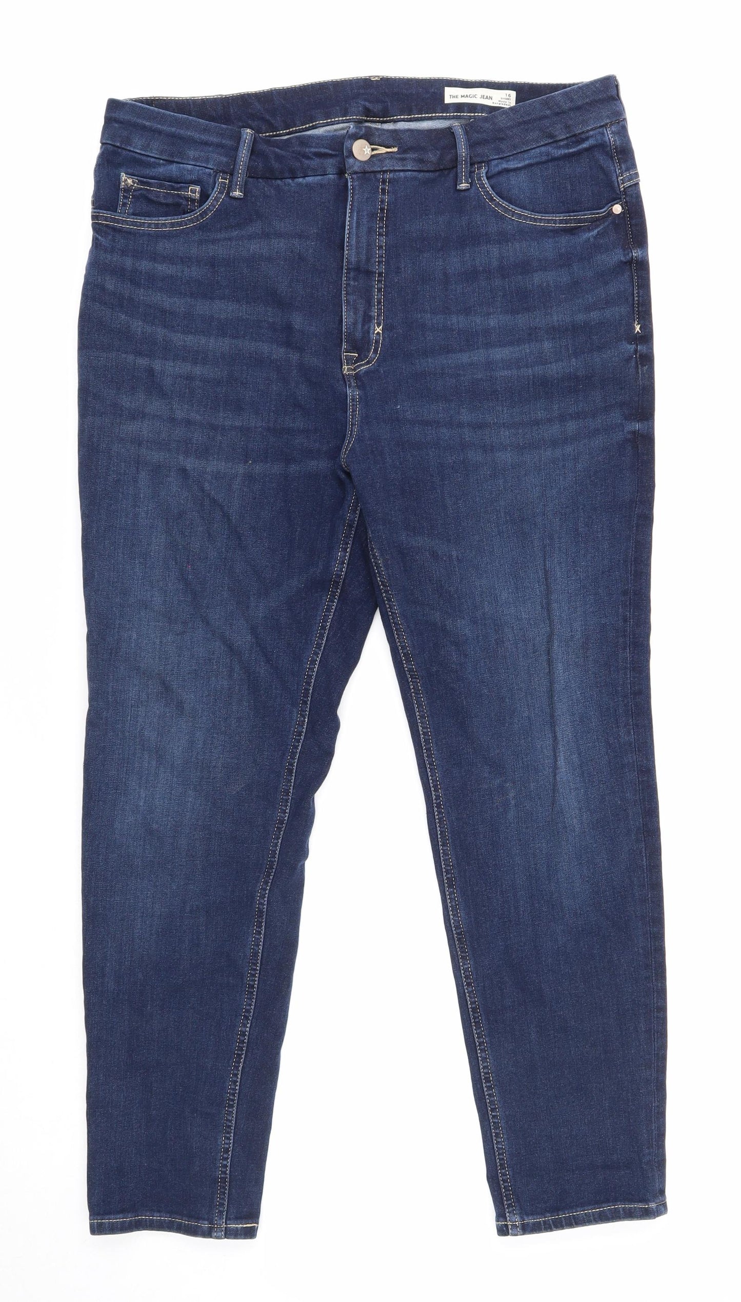 Garfield & Marks Womens Blue Cotton Skinny Jeans Size 16 Regular Zip