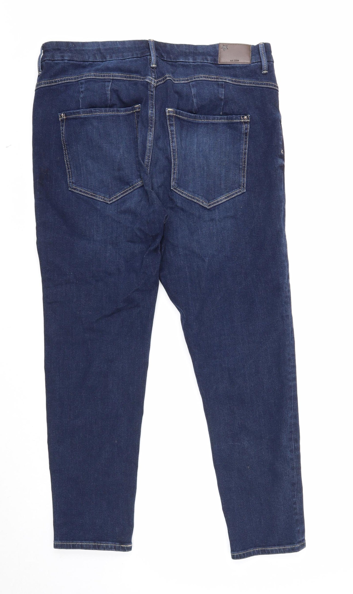 Garfield & Marks Womens Blue Cotton Skinny Jeans Size 16 Regular Zip