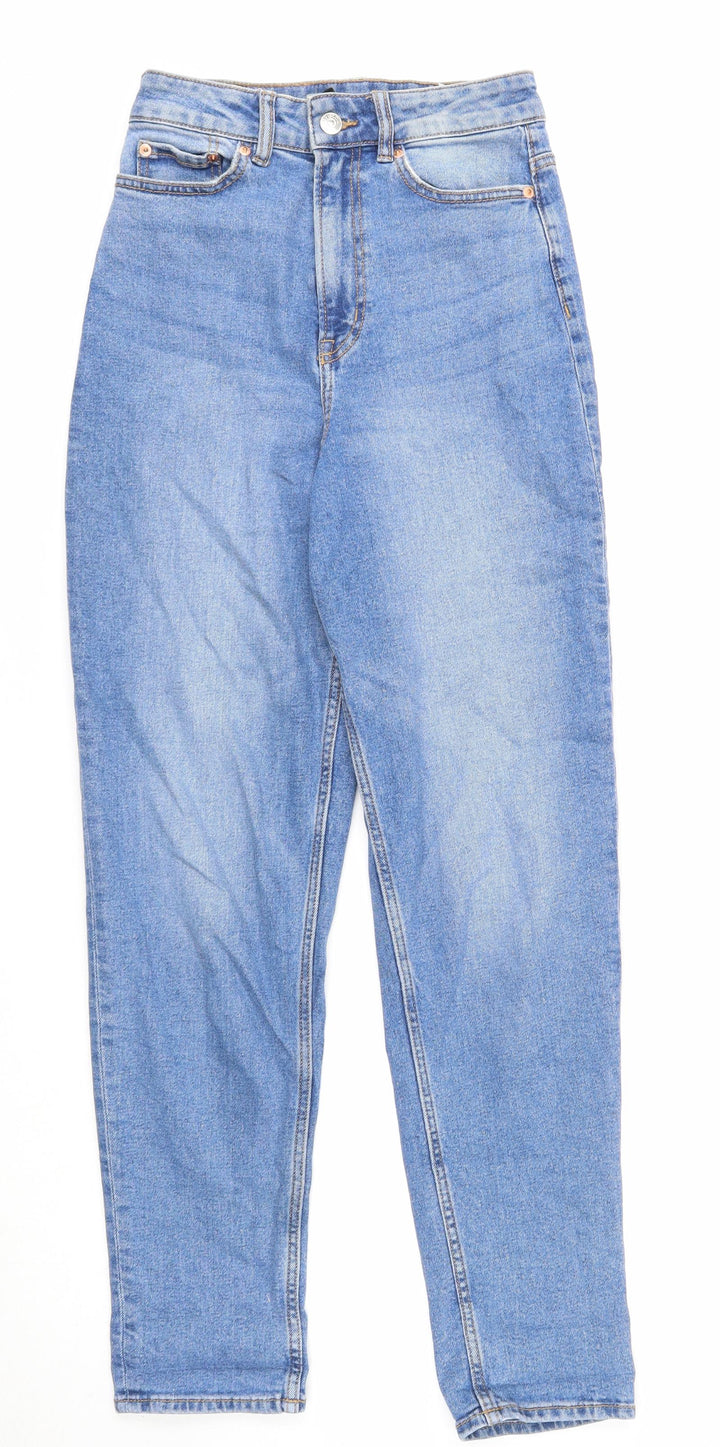 Divided Womens Blue Cotton Straight Jeans Size 6 Regular Zip