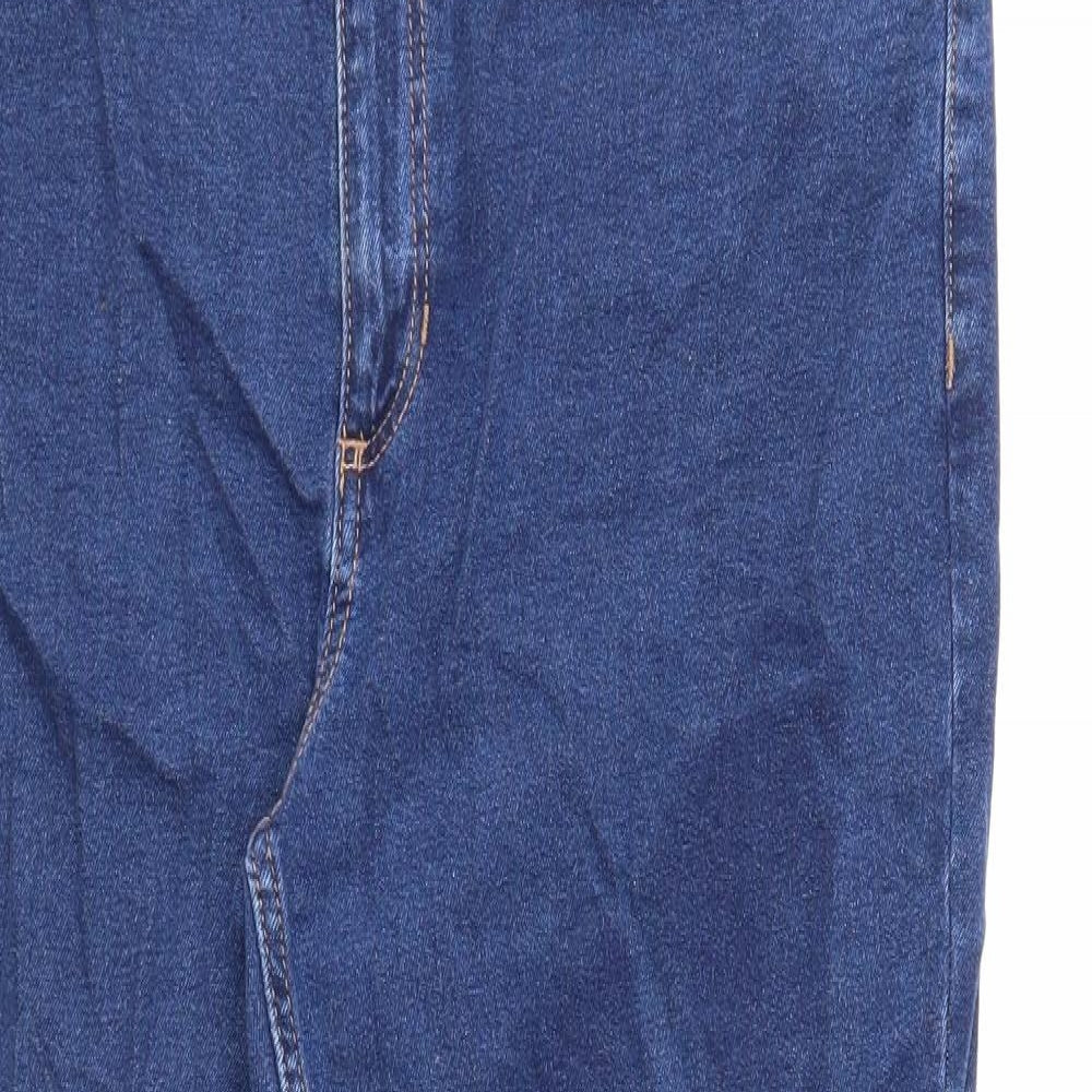 Marks and Spencer Womens Blue Cotton Bootcut Jeans Size 16 Regular Zip