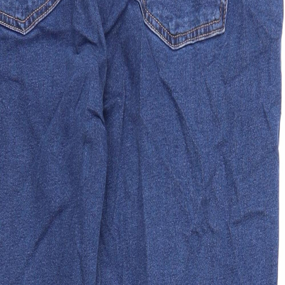 Marks and Spencer Womens Blue Cotton Bootcut Jeans Size 16 Regular Zip