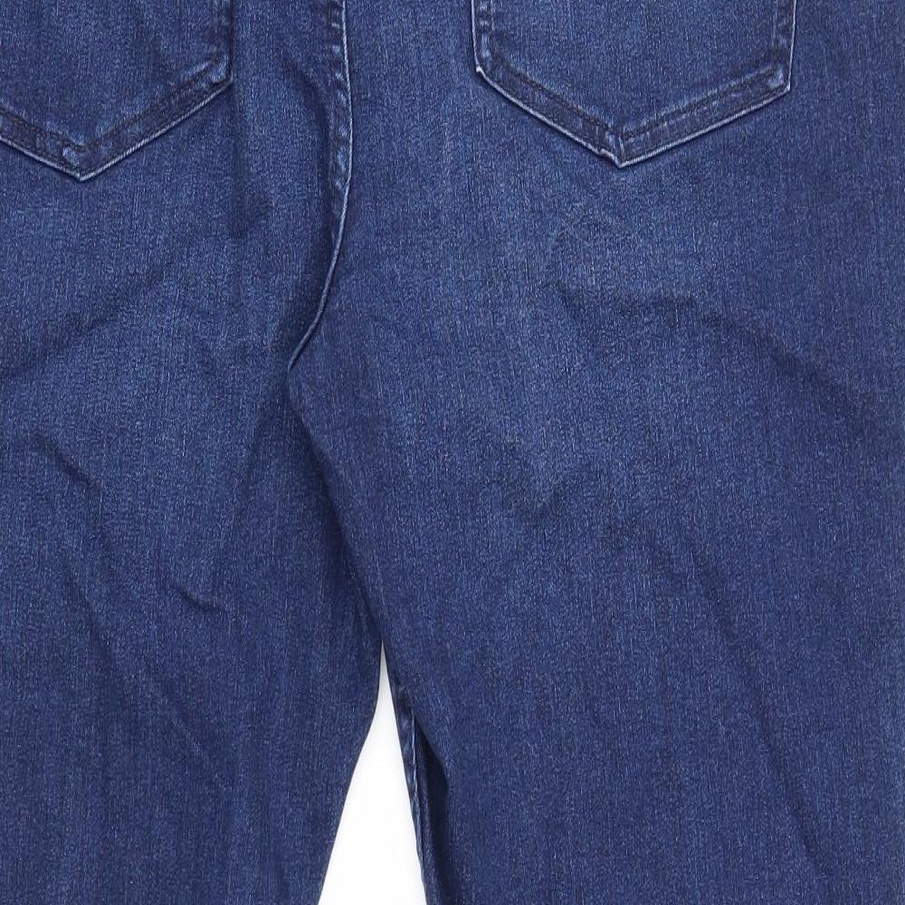 Marks and Spencer Womens Blue Herringbone Cotton Skinny Jeans Size 20 Regular Zip