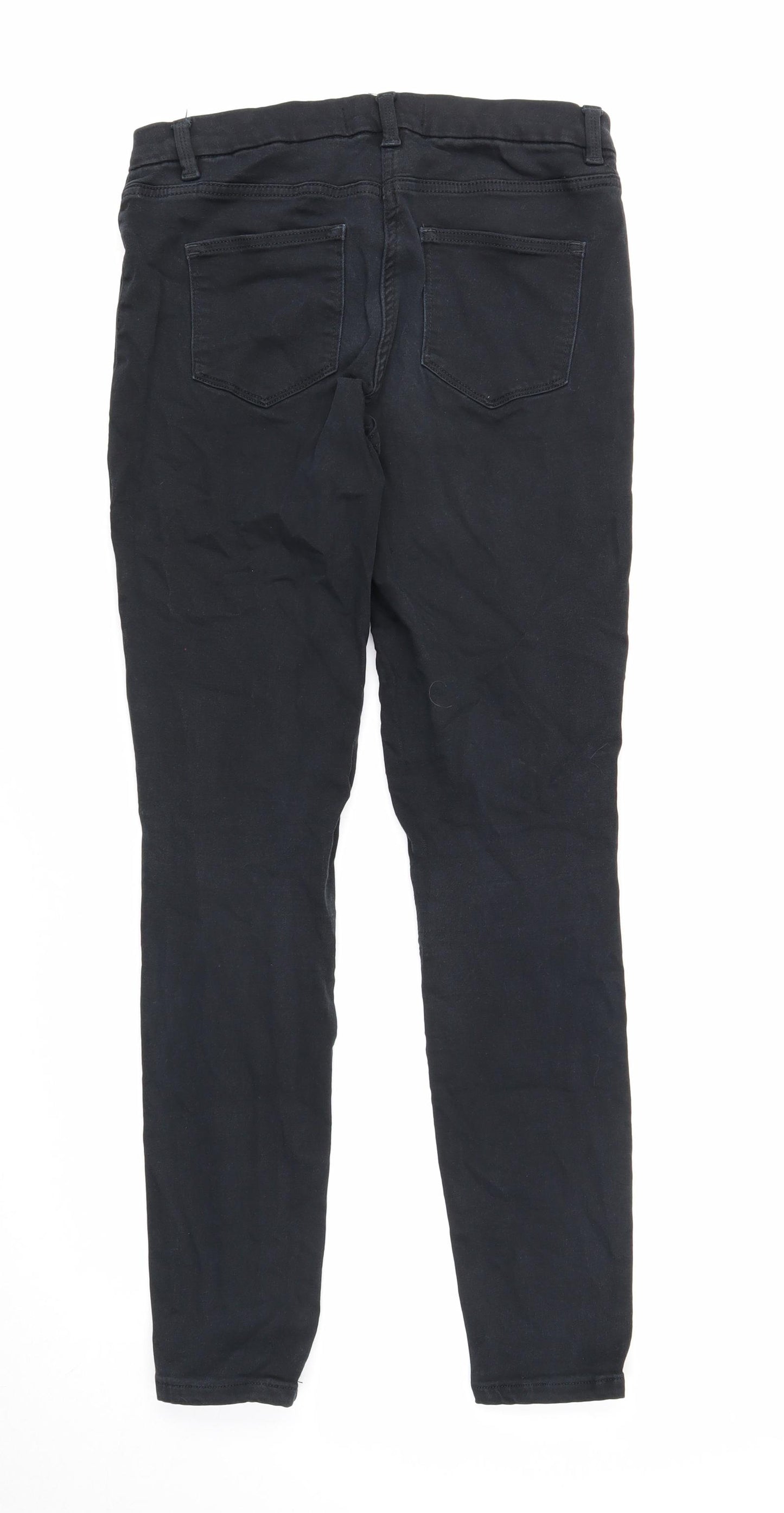 NEXT Womens Black Cotton Skinny Jeans Size 12 Regular Zip