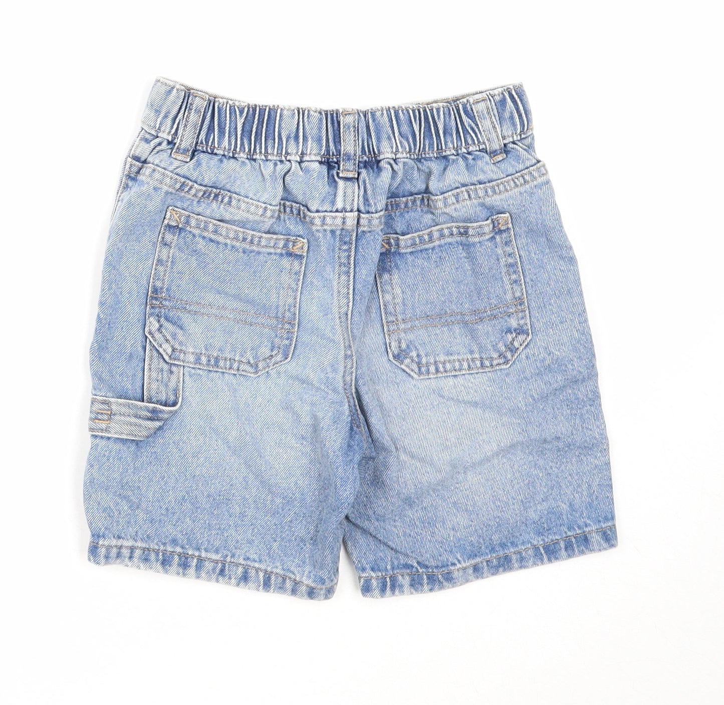 Marks and Spencer Boys Blue Cotton Bermuda Shorts Size 5-6 Years Regular Zip