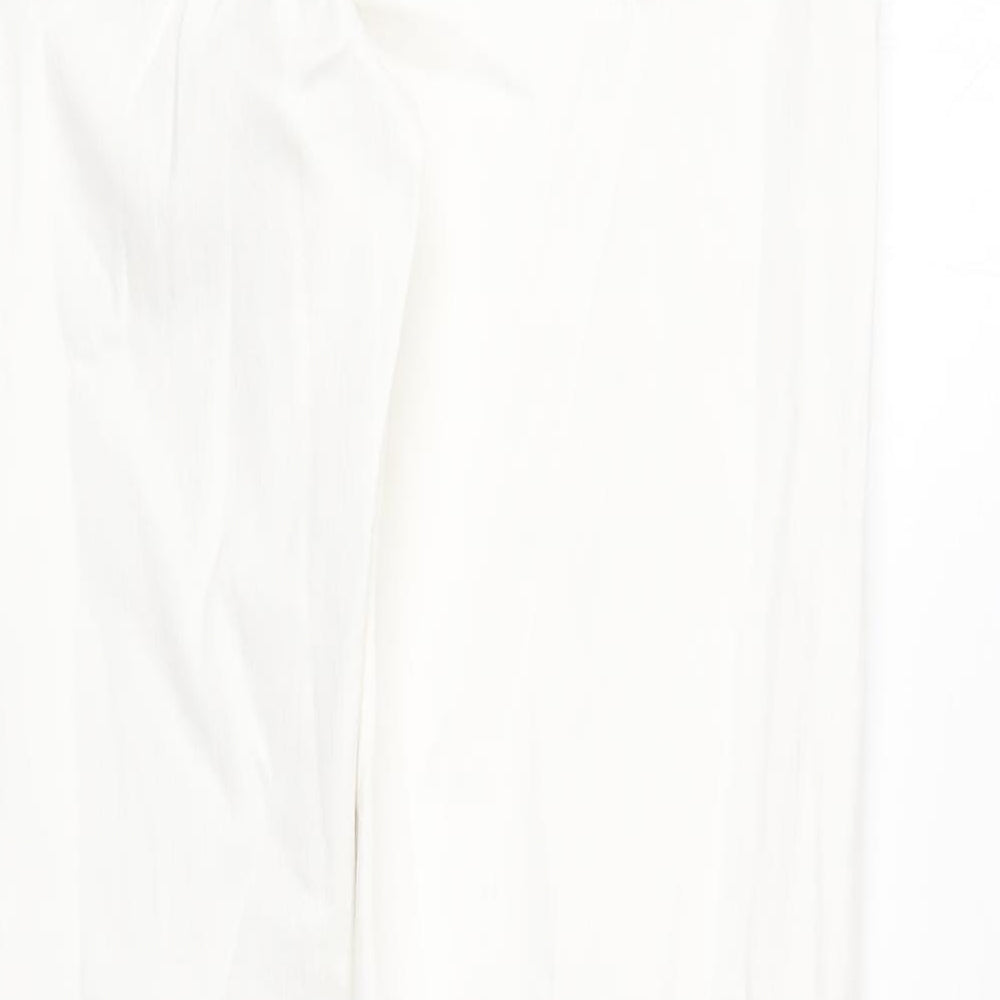 Marks and Spencer Womens White Cotton Straight Jeans Size 12 Regular Zip