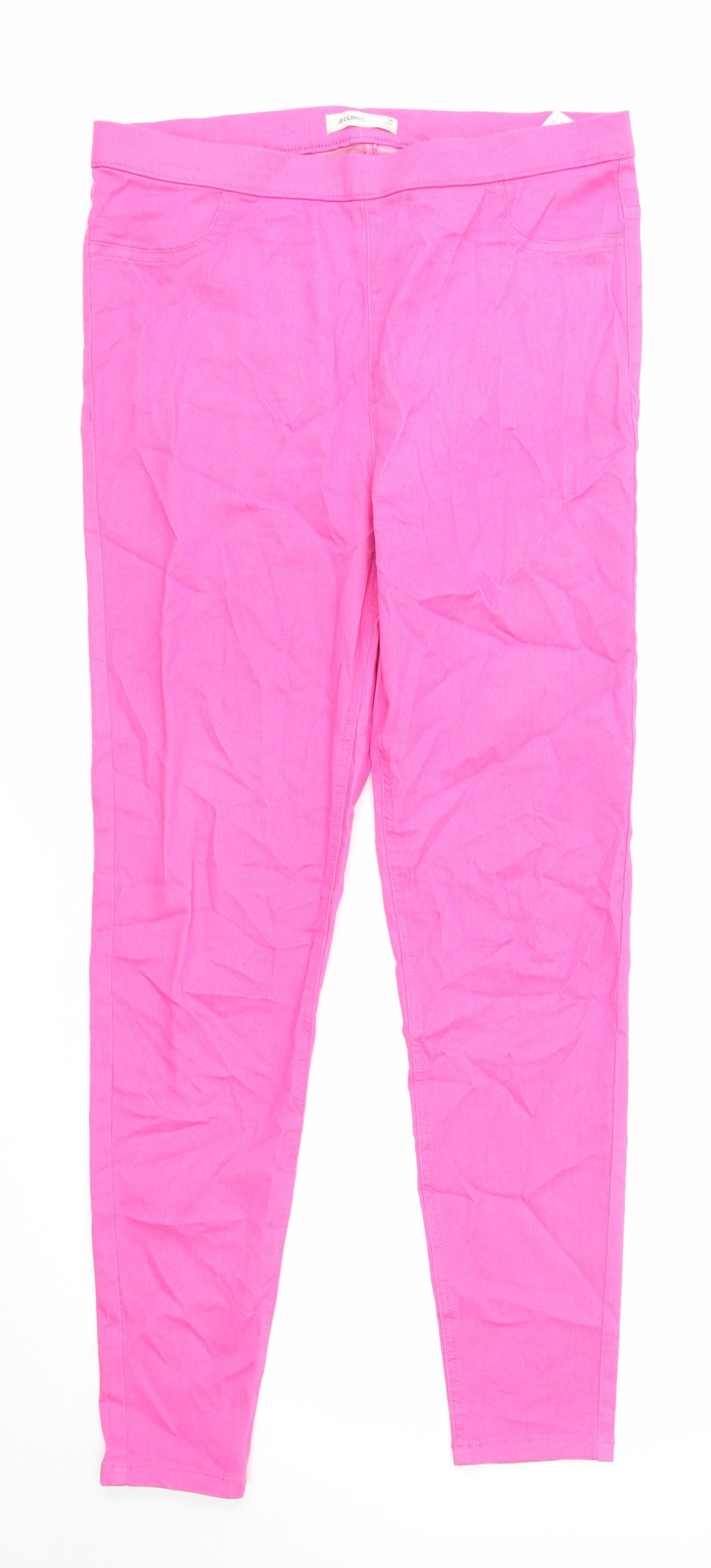 Marks and Spencer Womens Pink Cotton Jegging Jeans Size 16 Regular