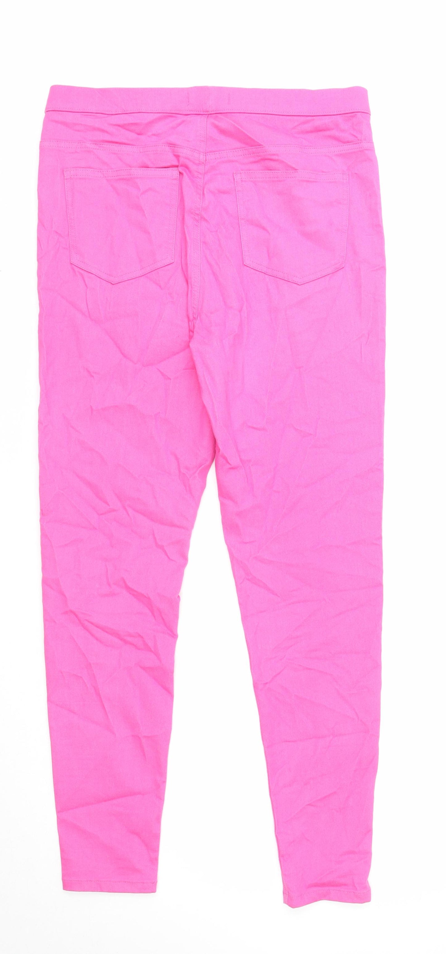 Marks and Spencer Womens Pink Cotton Jegging Jeans Size 16 Regular