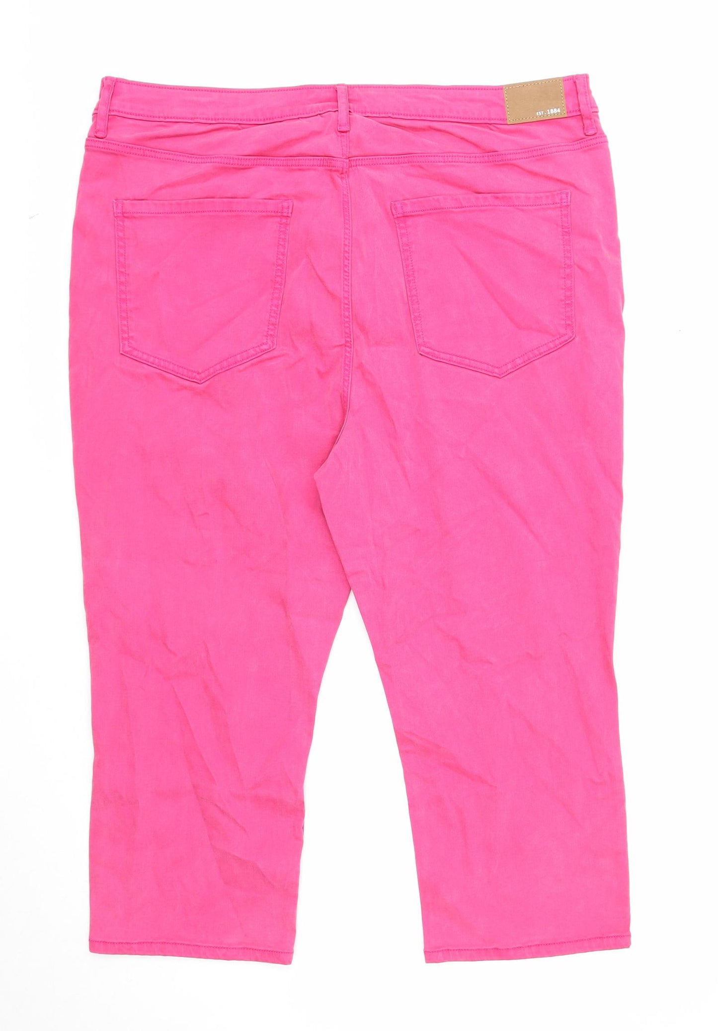 Marks and Spencer Womens Pink Cotton Skinny Jeans Size 22 Regular Zip