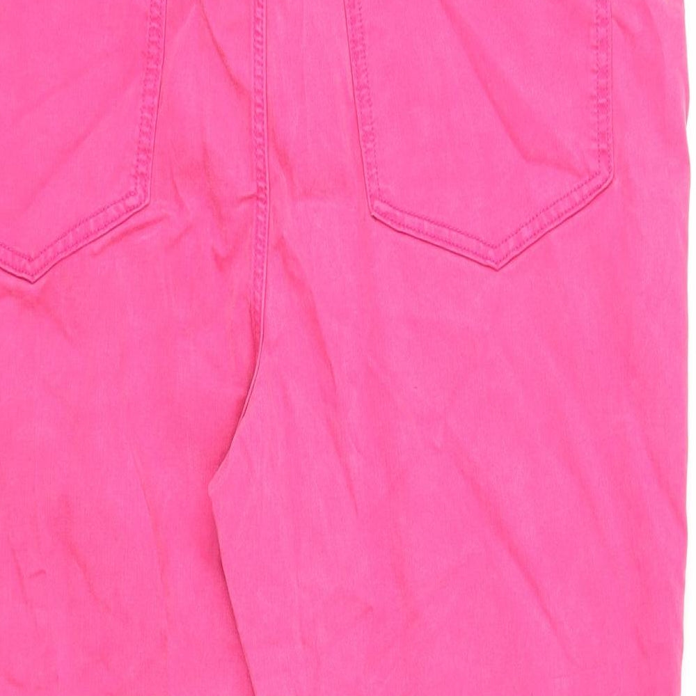 Marks and Spencer Womens Pink Cotton Skinny Jeans Size 22 Regular Zip