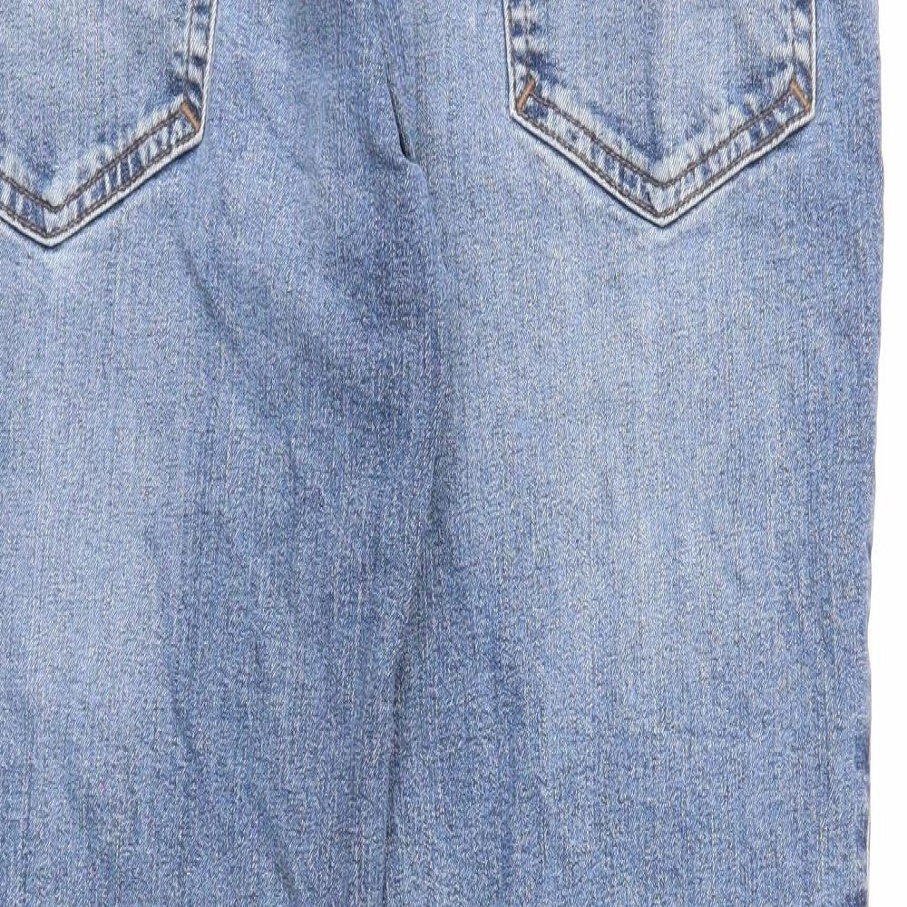 F&F Mens Blue Cotton Straight Jeans Size 36 in L32 in Regular Zip