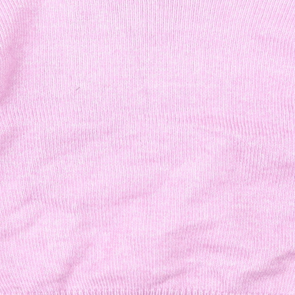 Marks and Spencer Girls Purple Round Neck Polyester Pullover Jumper Size 6-7 Years Pullover - Reindeer Christmas