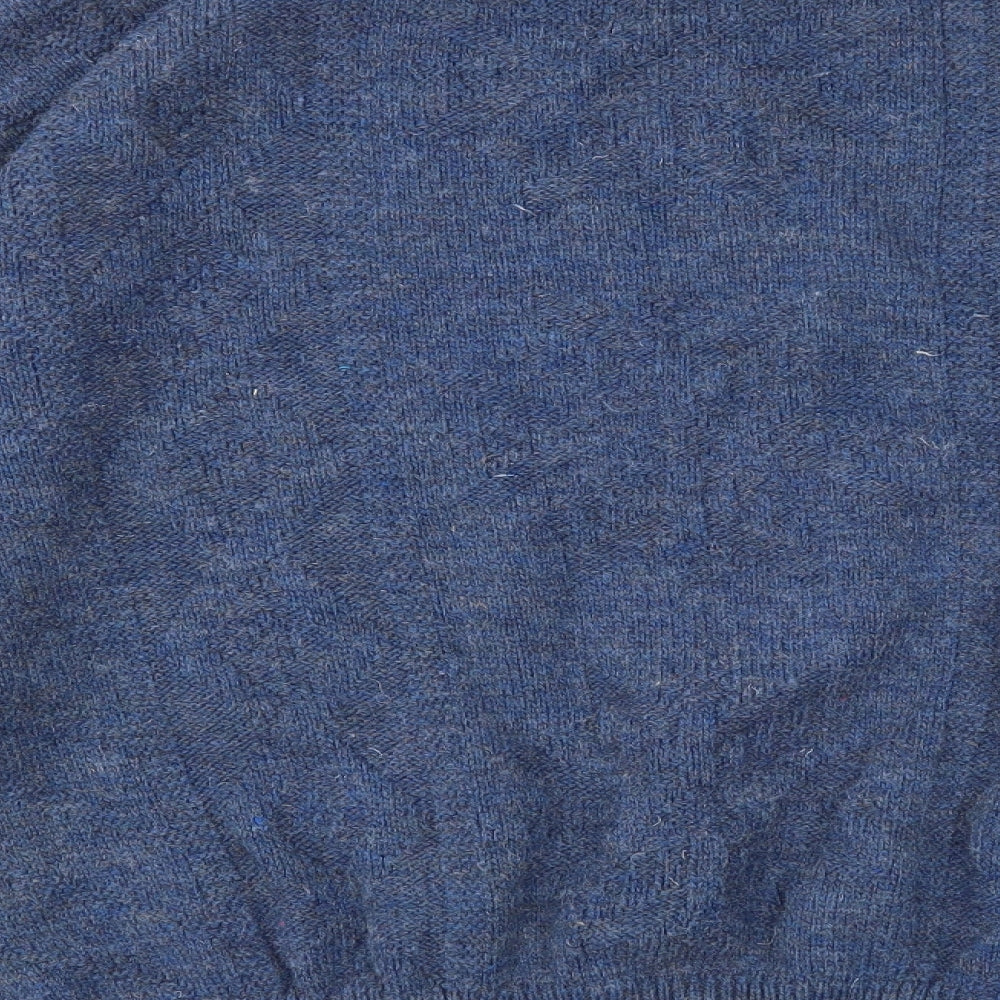 Canda Mens Blue Round Neck Acrylic Pullover Jumper Size L Long Sleeve
