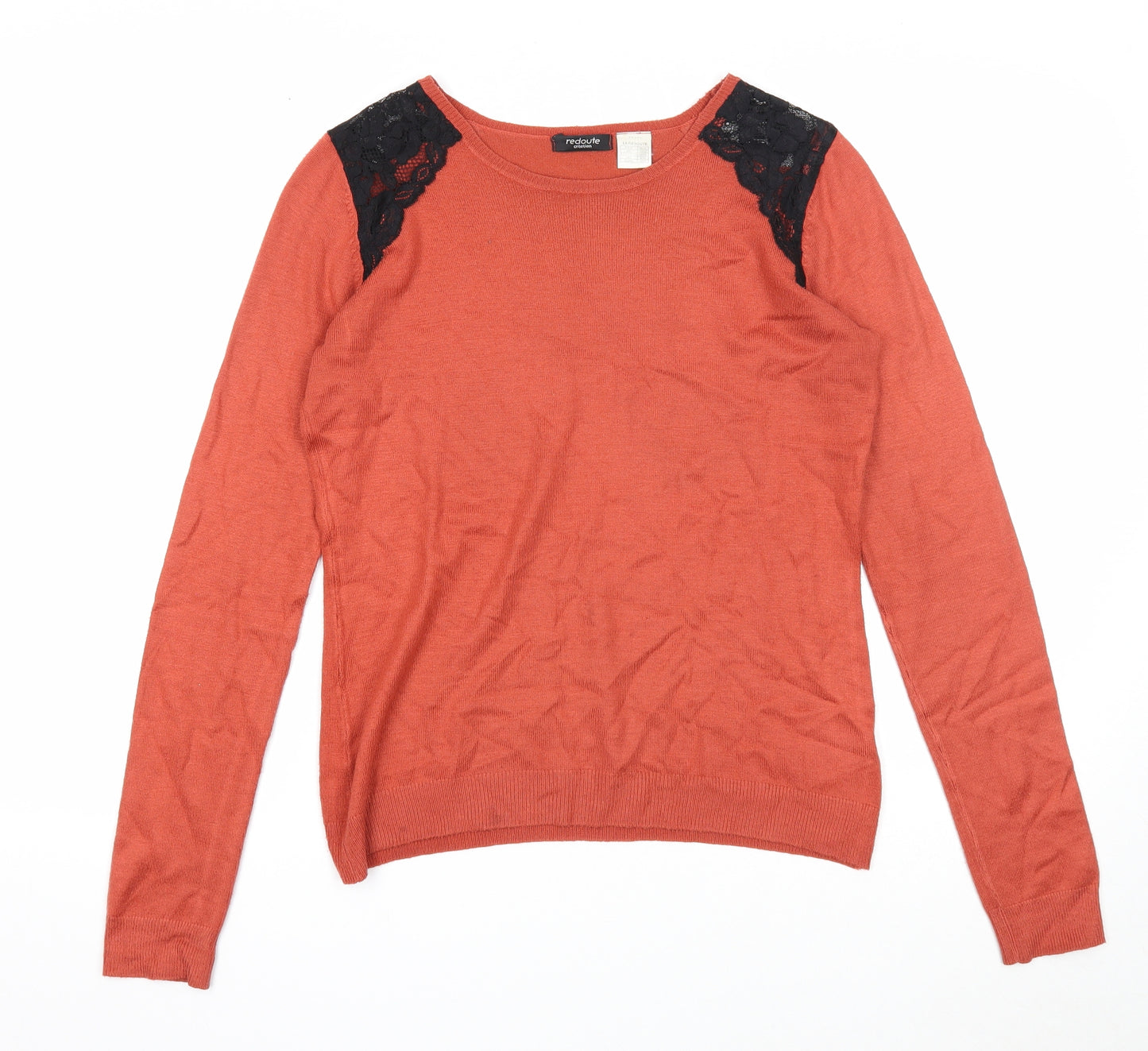 La Redoute Womens Red Round Neck Acrylic Pullover Jumper Size 10