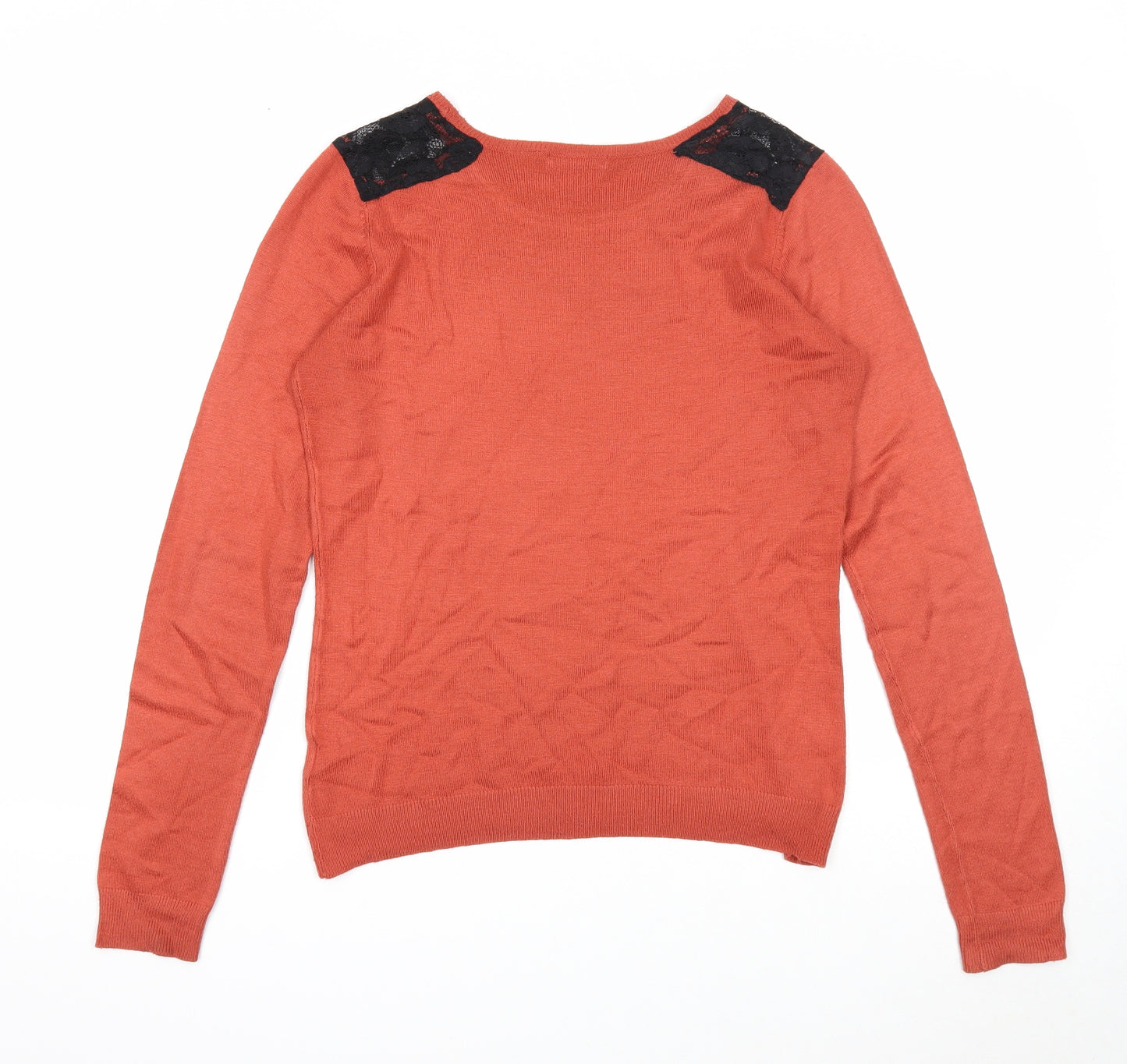 La Redoute Womens Red Round Neck Acrylic Pullover Jumper Size 10